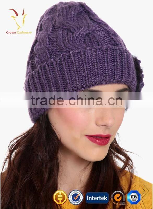 Women Knitted Cashmere Wool Winter Beanie Hat