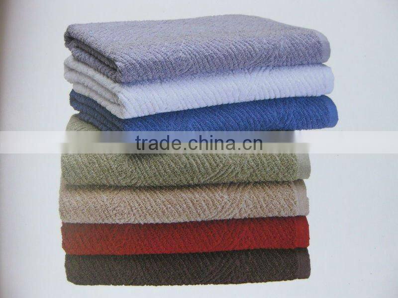 Jacquard cotton knit hand towels and colored