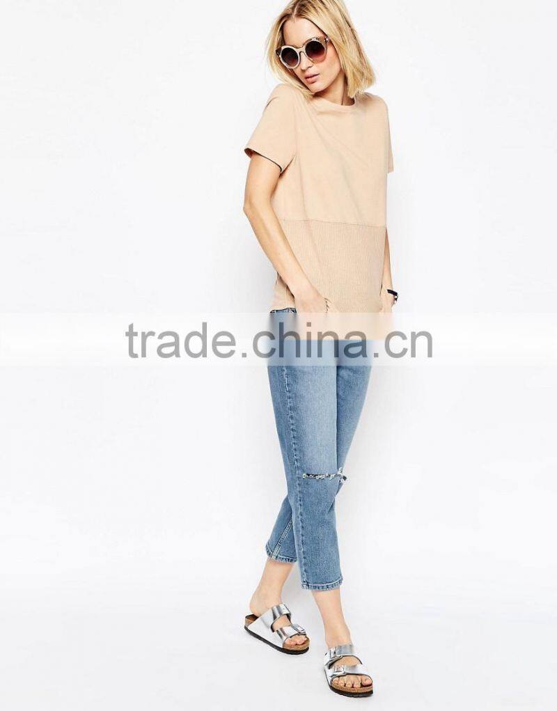 China wholesale factory women's clothing blank T-shirt for women