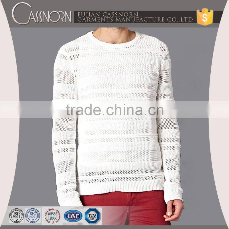 custom pierced white pullover man winter sweater