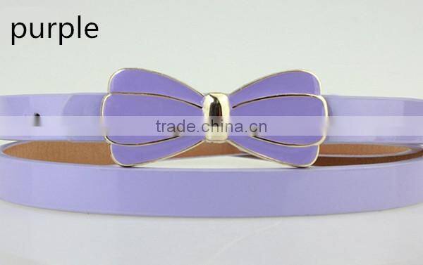 new arrival fashion design high quality with flower design alloy metal buckle women slim PU leather belt
