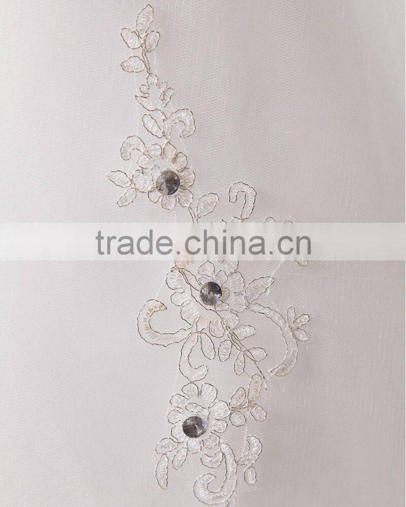 Newest Style Satin And Tulle Appliqued Elegant Ball Gown Simple Wedding Bridal dress