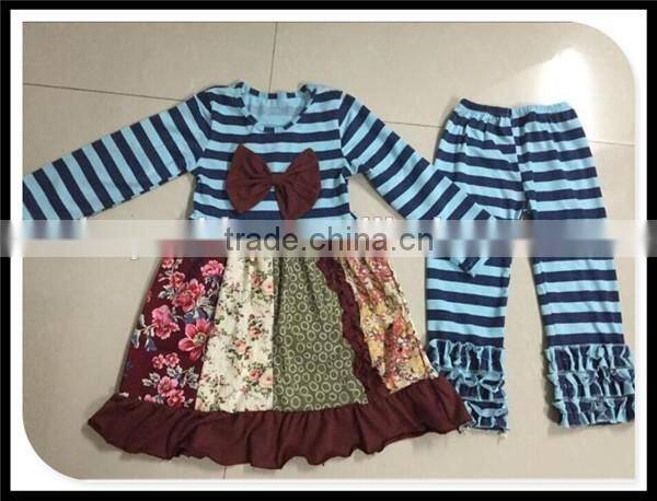 baby girl stripe giggle moon remake boutique outfits children spring easter floral cotton dress pants ruffles clothing set