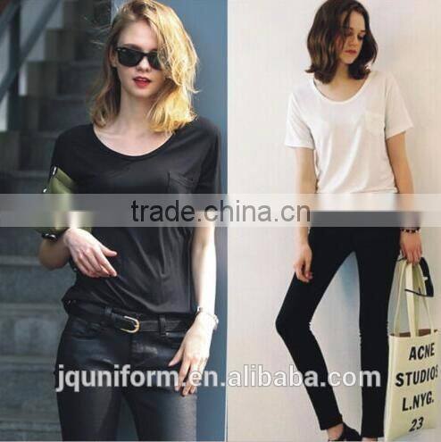 2016 O-Neck Polka Dot Design Free Style Lady Tshirt