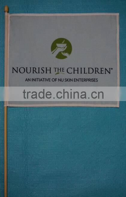 logo printed hand waving flag