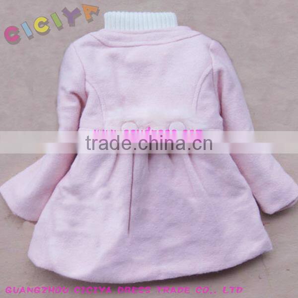 Fancy o-neck windproof polar fleece girl coat