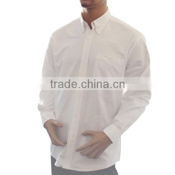 Latest design custom white oxford button down stone washed men shirt