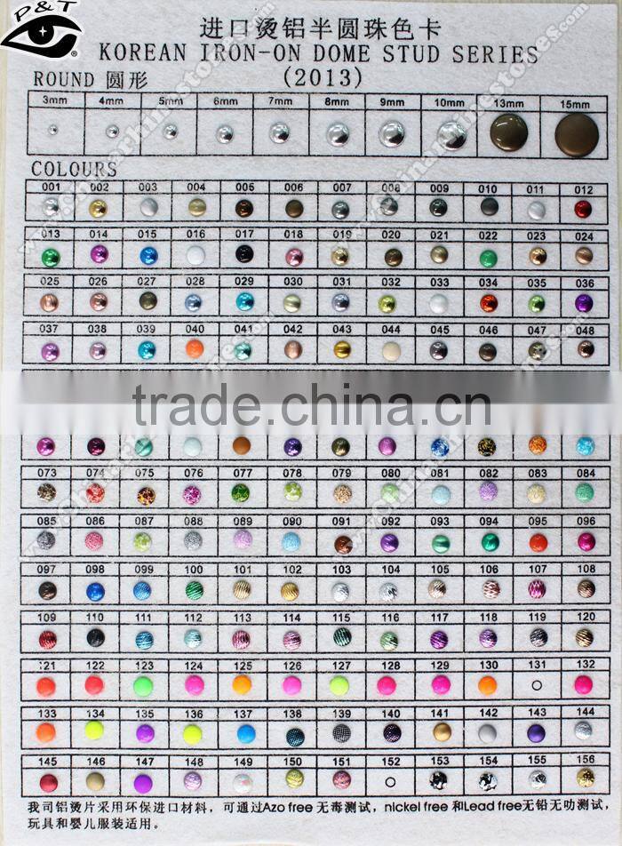 Hot fix dome stud half round studs 6MM pearl white color 033