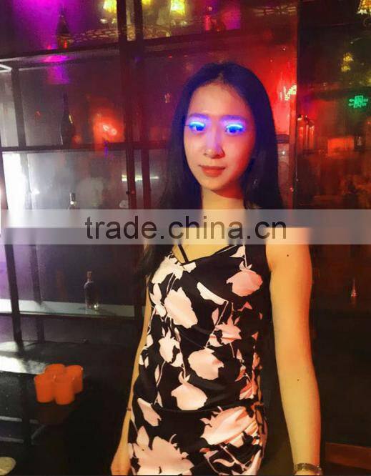 2017 new design unique cool color changing Interactive LED shiny false eyelashes FLashes Interactive LED Eyelashes