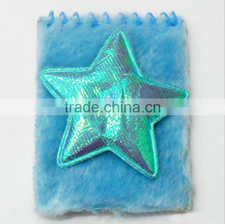 novel custom cartoon plush cover notebook diary