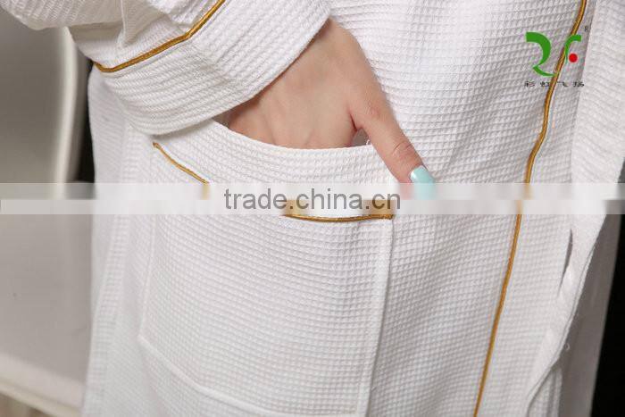 manufacture 100 cotton breathable waffle bathrobe