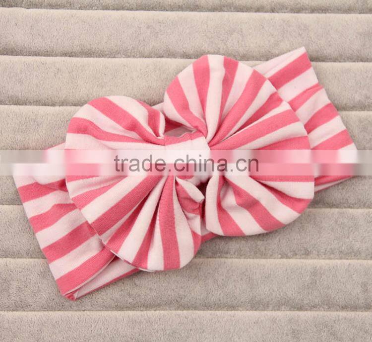 Wholesale top knot turban hair accessories , stripe baby girl headband M5062411