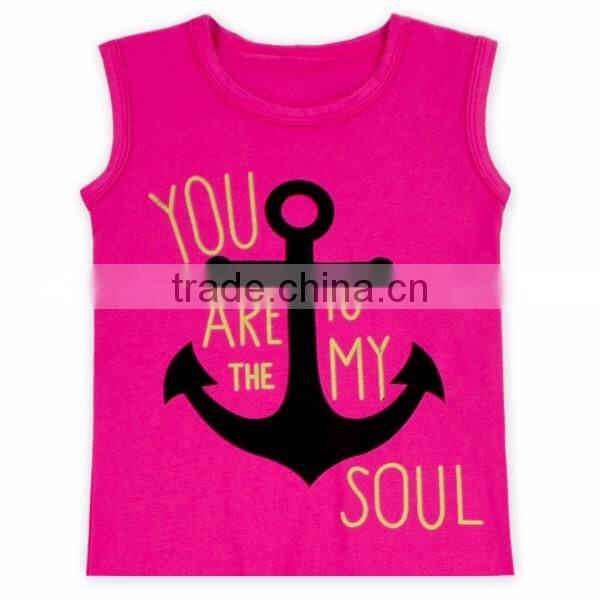 Wholesale letter printed PIE teenager baby girls top shirt for children M6082111