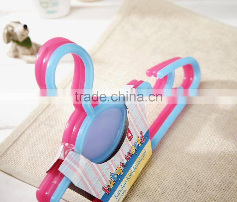 4 pcs mini size colorful plastic baby clothes hanger
