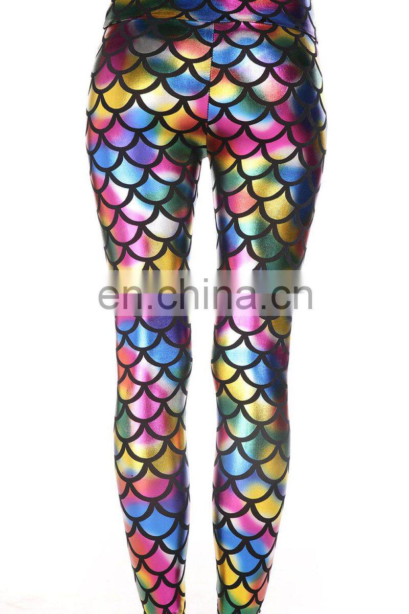 Wholesale rainbow tight leggings fish scale leggings leggings fashion 2014