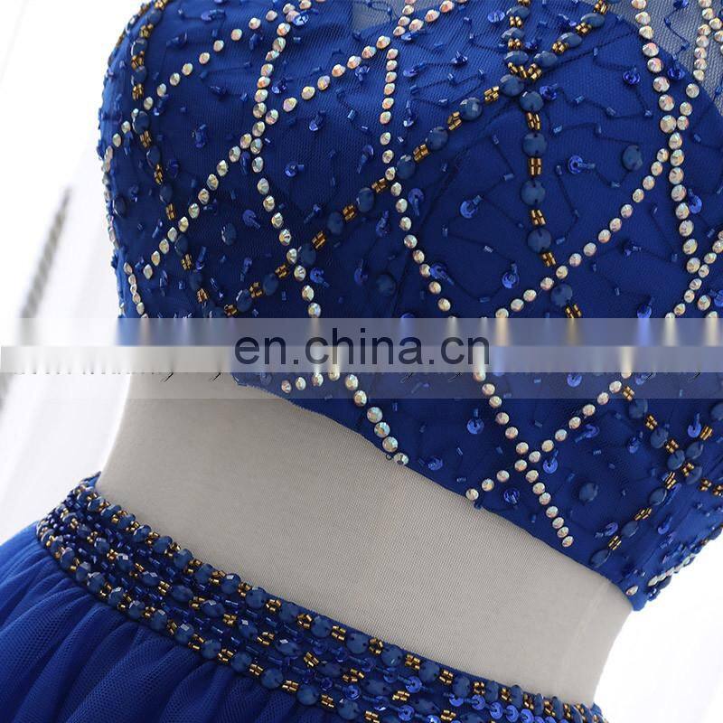Wholesale Two-Piece Royal Blue Tulle Short Cocktail Dress Cocktail Dresses LX337