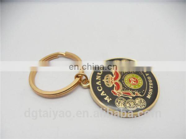 2014 TOP Quality Gold plating Die cast metal keychain for sales