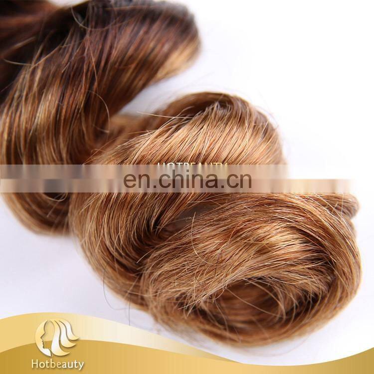 New Arrival Natural Color 3T Ombre Brazilian Human Hair Weaves, Loose Wave.