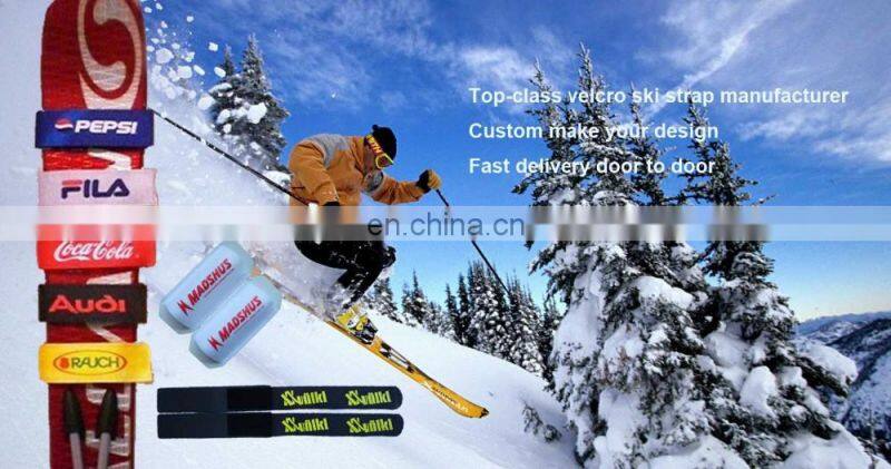 Black custme logo loop tape ski sleeves for cross country ski sports