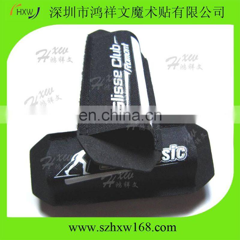 Black custme logo loop tape ski sleeves for cross country ski sports