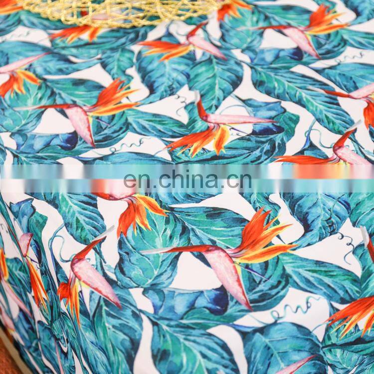 Strelitzia nicolai flower printed polyester tablecloth woven fabric waterproof table cloth for outdoor