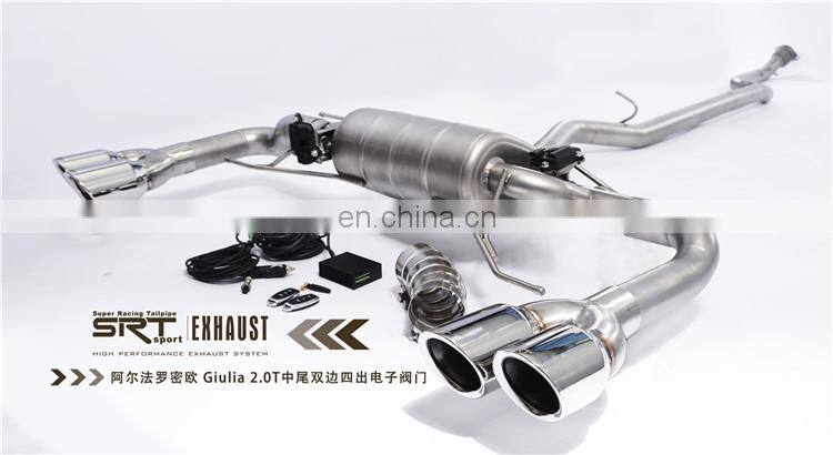 car exhaust for Alfa Romeo Giulia Stainless Steel Pipes catback with quad double tip