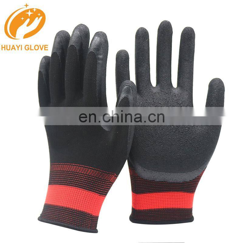 Oil Resistant Anti Slip Foam Latex Coated Safety Gloves Fine Handling Grip Work Gloves For Logistics Maintenance Line Work