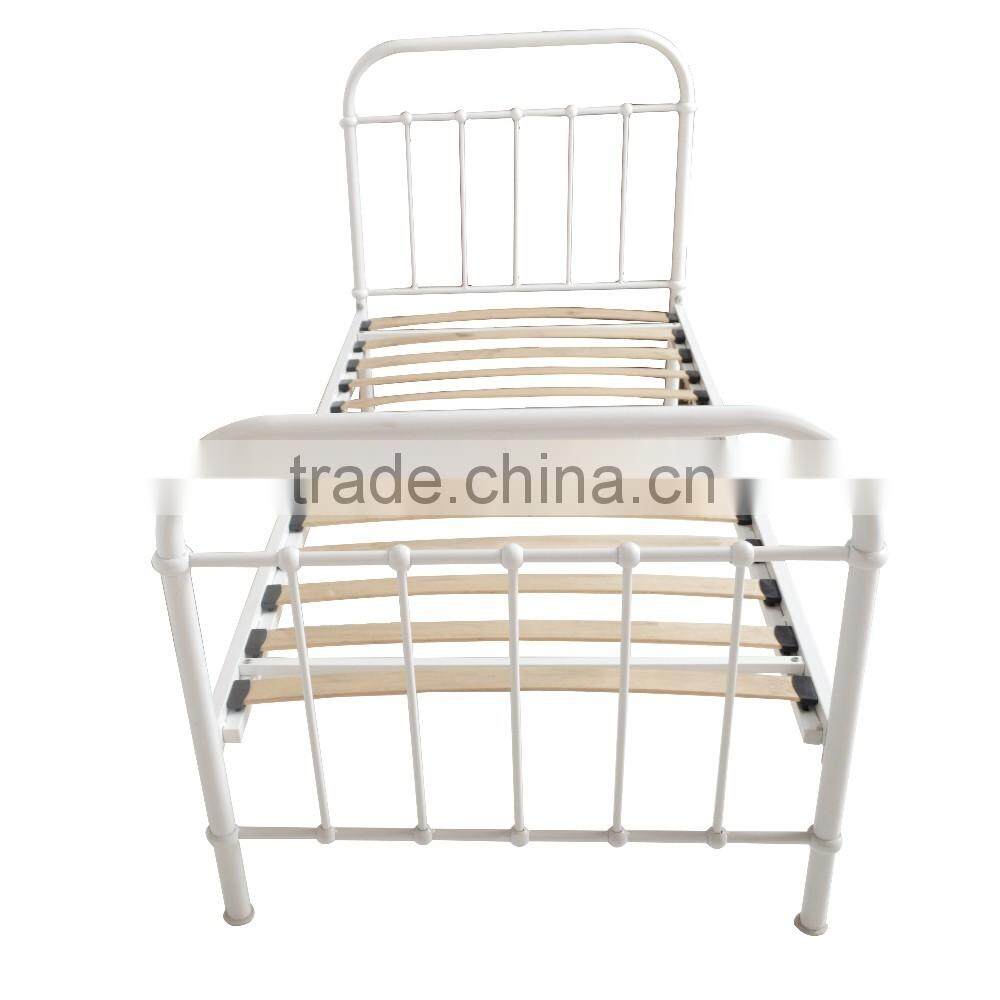 Trade Assurance Factory Supplier Modern Design White Color Metal Bed