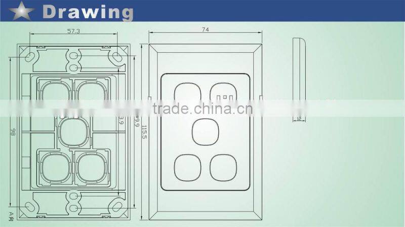 Australia RJ45 Unshielded Network Faceplate