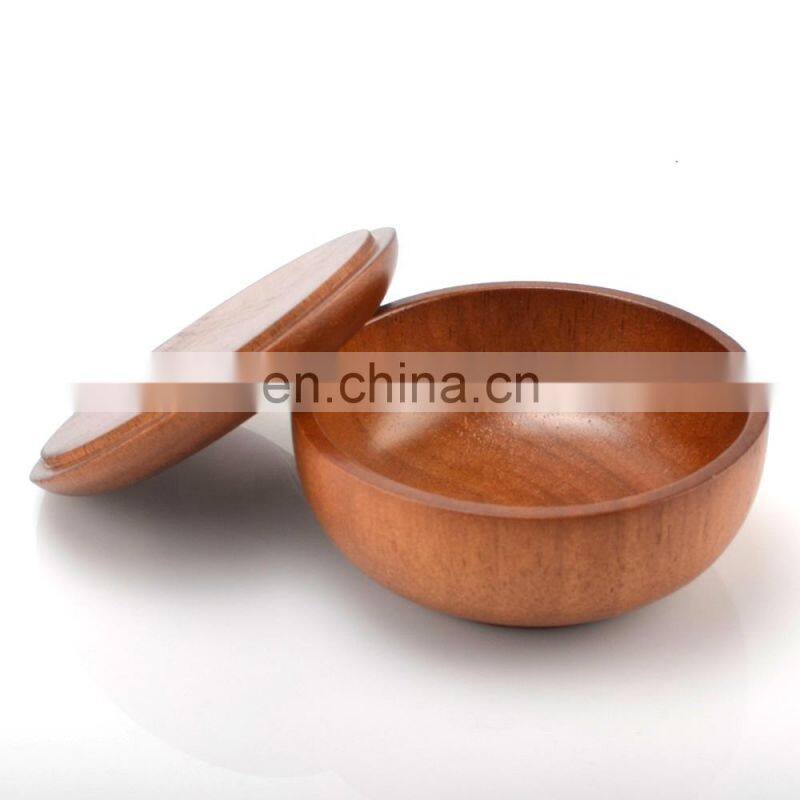 Wholesale custom oak wood 100% natural long- l asting eco-friend snack ramen round with soup salad bowl
