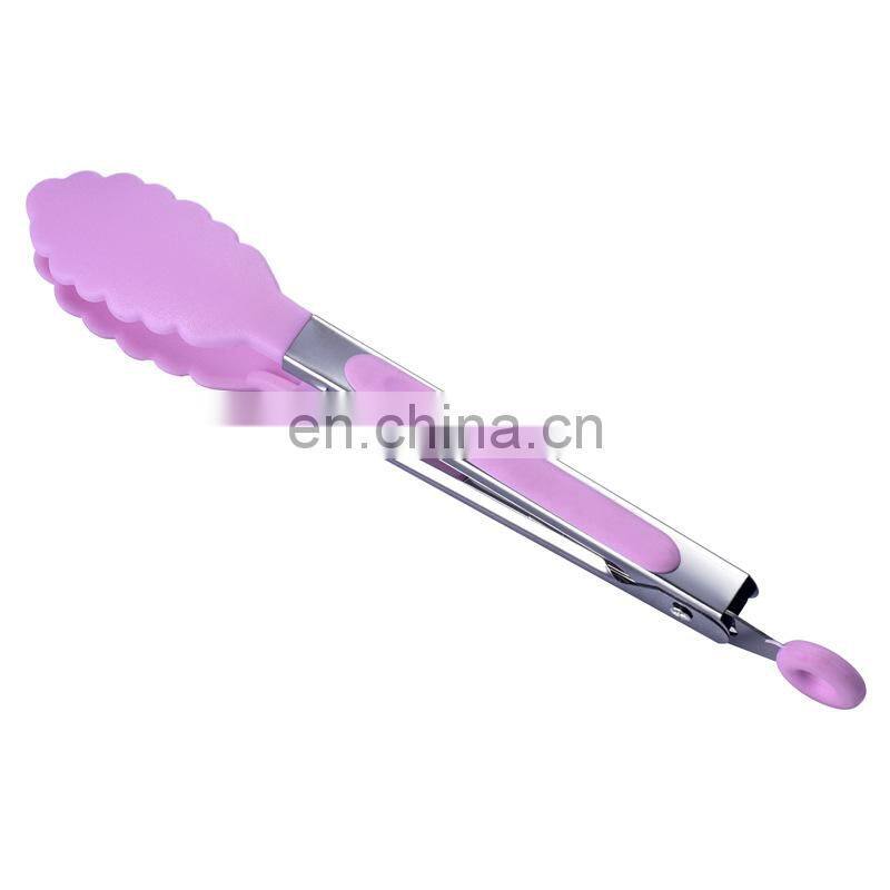 8 inch Silicone Food Tong Stainless Steel Kitchen Tongs Silicone Cooking Clip Clamp BBQ Tools Grill Kitchen Accessories