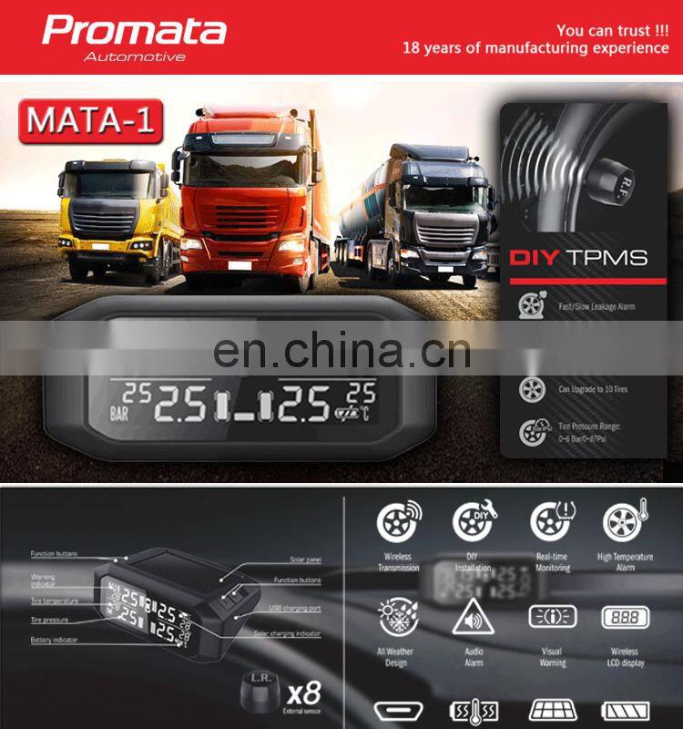 Universal Solar Charging Digital Monitoring externa TPMS Tire Pressure Sensor system gauge