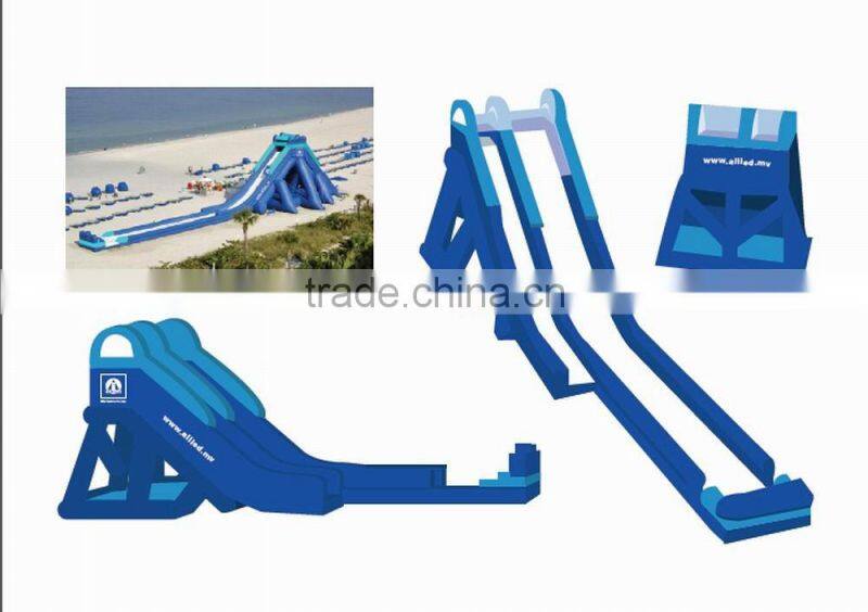 2015 NEW arrvail PVC tarpualin gaint Inflatable Trippo Slide,water slider with three lines