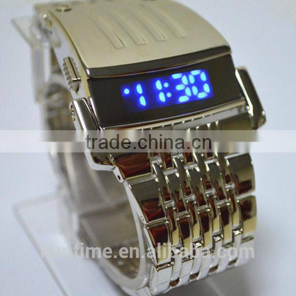 2014 machine cat head stainless steel back men watch digital LCD watch
