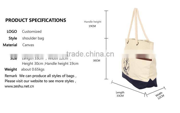 lady canvas handbag big capacity shopping bag2016 tote bag