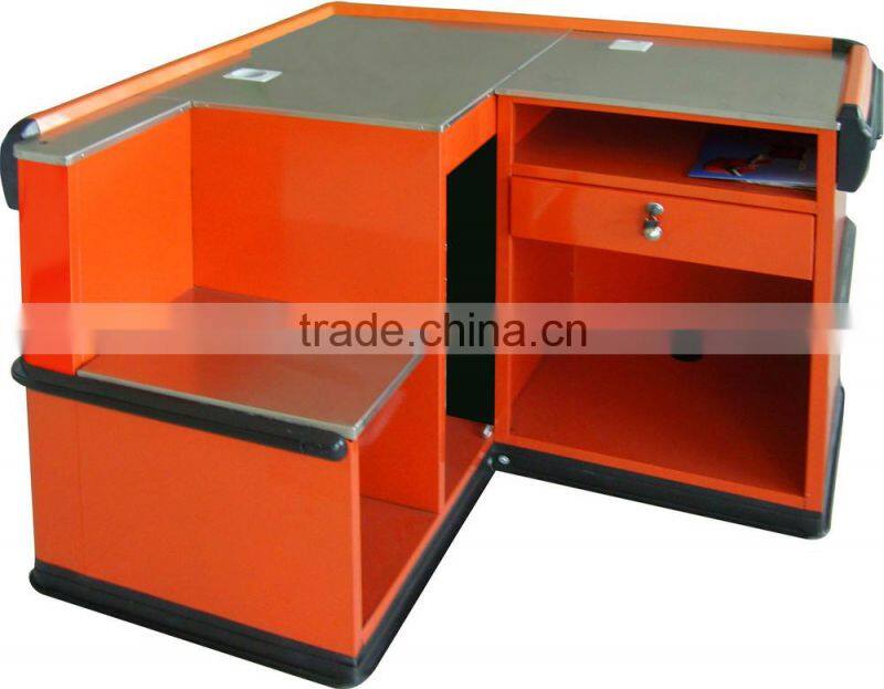 JIABAO Cash Desk Checkout Counter With Conveyor Belt