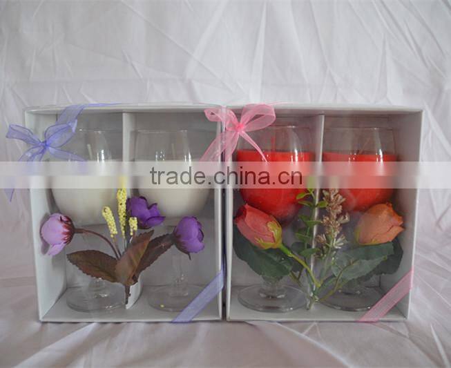 Scented candle in glass jar with lid