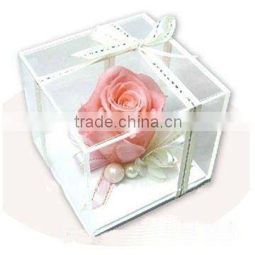 clear&colored cube acrylic boxes with lid for gift