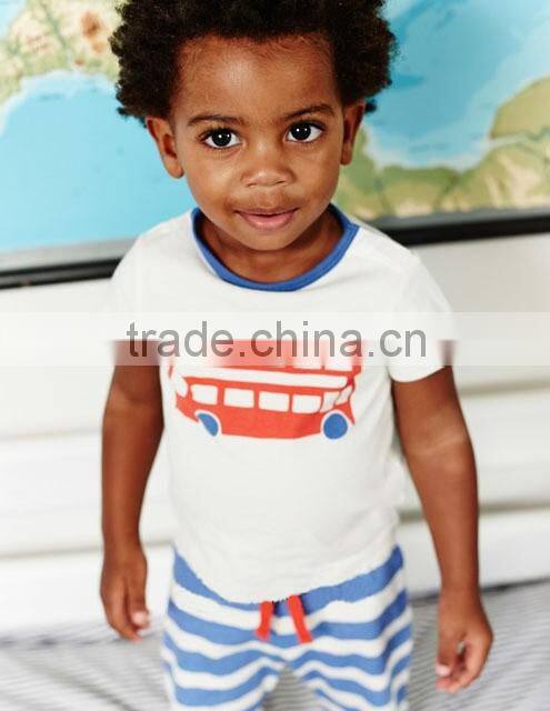 2016 Foreign Trade Baby Boy Cloth Cute Boy 12M-4Y Summer Harlen Outfits Cloth Sets Pure Cotton Shirt+Shorts Clothing Suits Sets