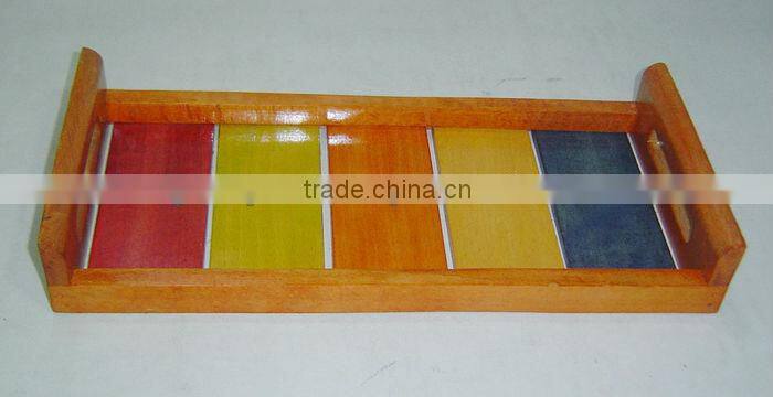 steam beach wood decorative serving tray set of 6 pcs