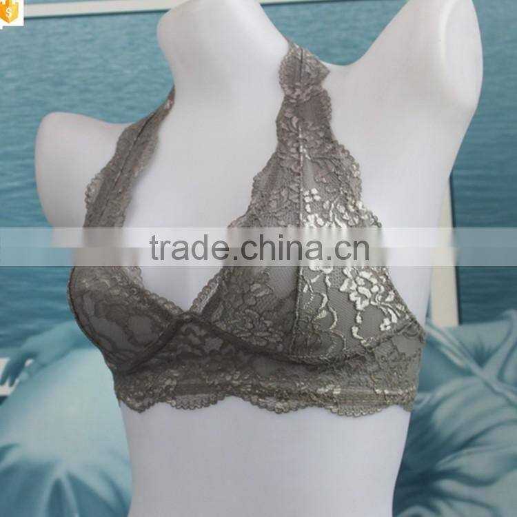 OEM service bling floral decorative nice lady bra top