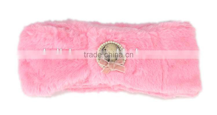 New Arrival Fashion Kids Children's Girl's Bowknot Berber Fleece Knitted Winter Neck Scarf