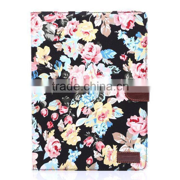 Flower wallet leather case For iPad 6