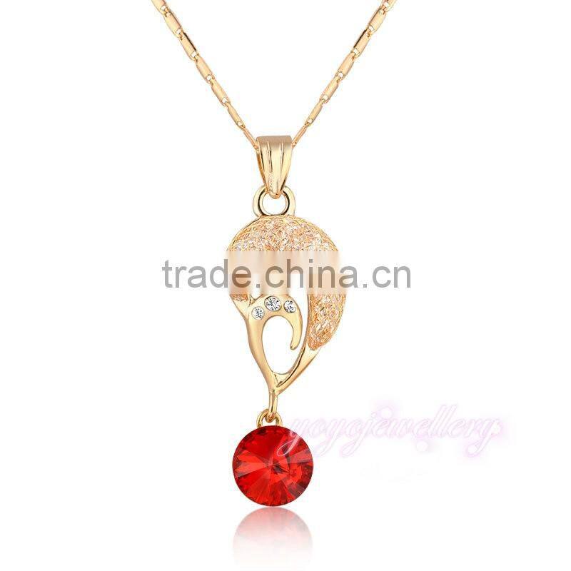 Happy birthday gift women gold ruby stone flexible necklace