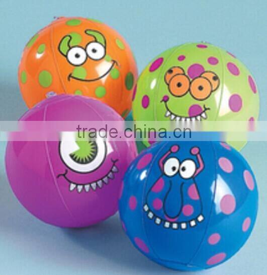 Inflatable promotional beach ball, pvc smile face toys ball for sale