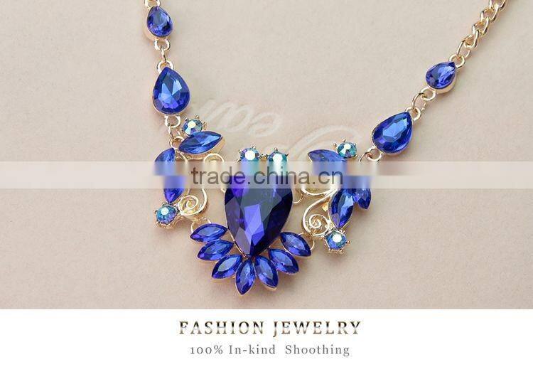 Jofo Brand 2016 Latest Popular Lady Alloy Blue Crystal Jewelry Set For Women and Lady