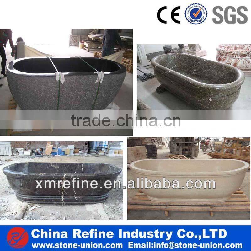 White marble stone bathtub