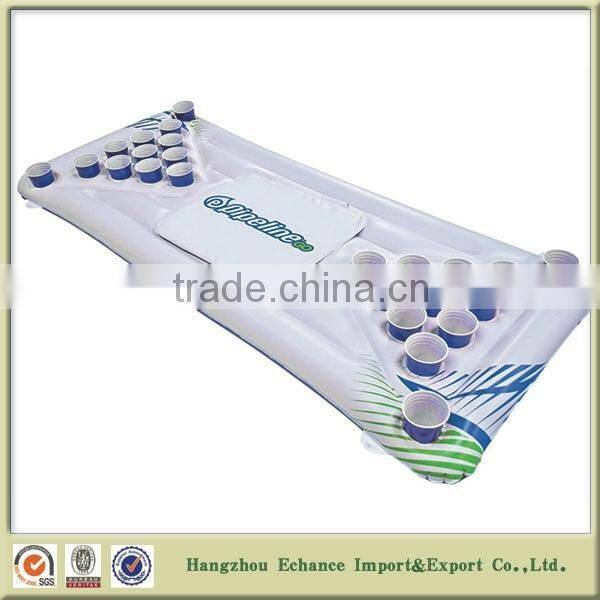 Hot sell Floating Inflatable hanging PVC Beer Pong Table for pool Drinking game