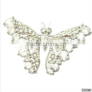 Fashion silver crystal rhinestone brooch