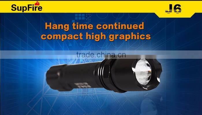 Supfire J6 Rechargeable Led Flashlight 3 Modes Portable Torch